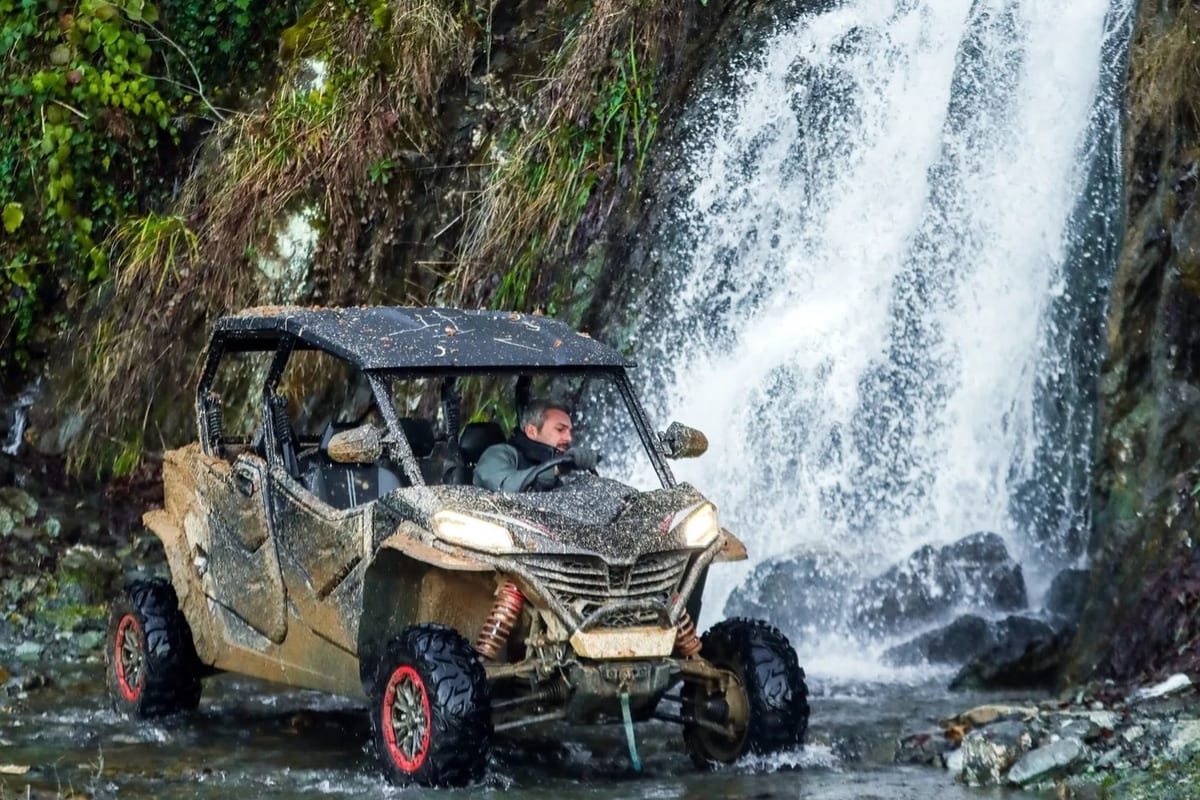 ATV trails through Appalachian forest near Bluefield, West Virginia
