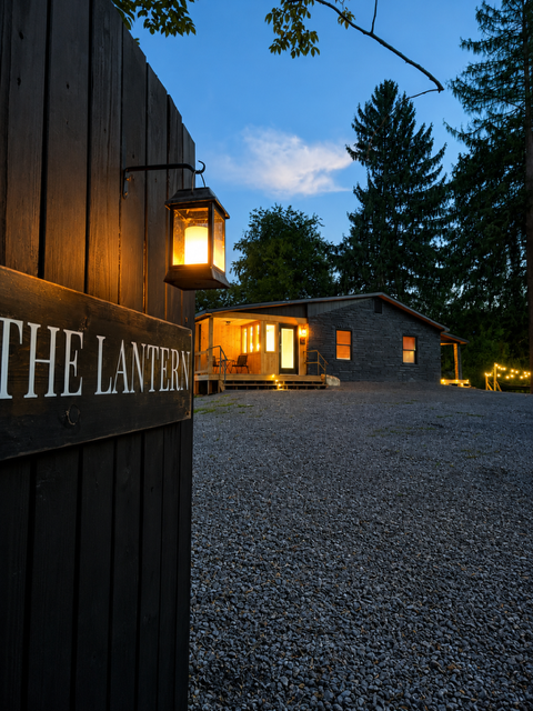 The Lantern illuminated at dusk
