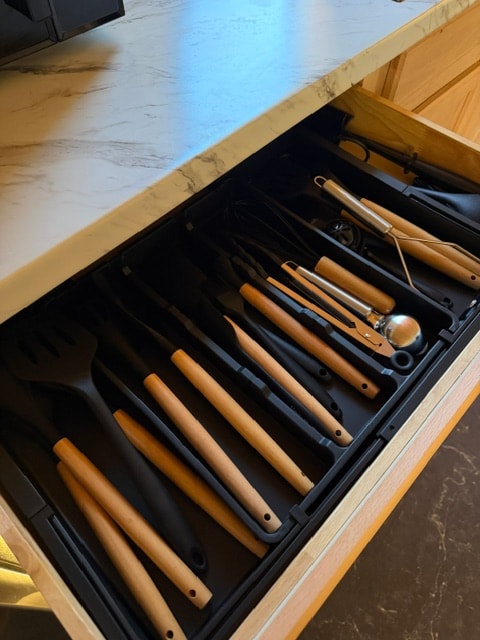 Kitchen — organized utensil drawer detail